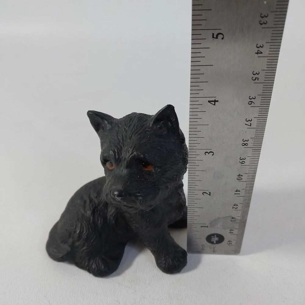 Black Terrier Dog‎ Figurine Vtg Harvey Knox Kingdom House of Global Art Ceramic